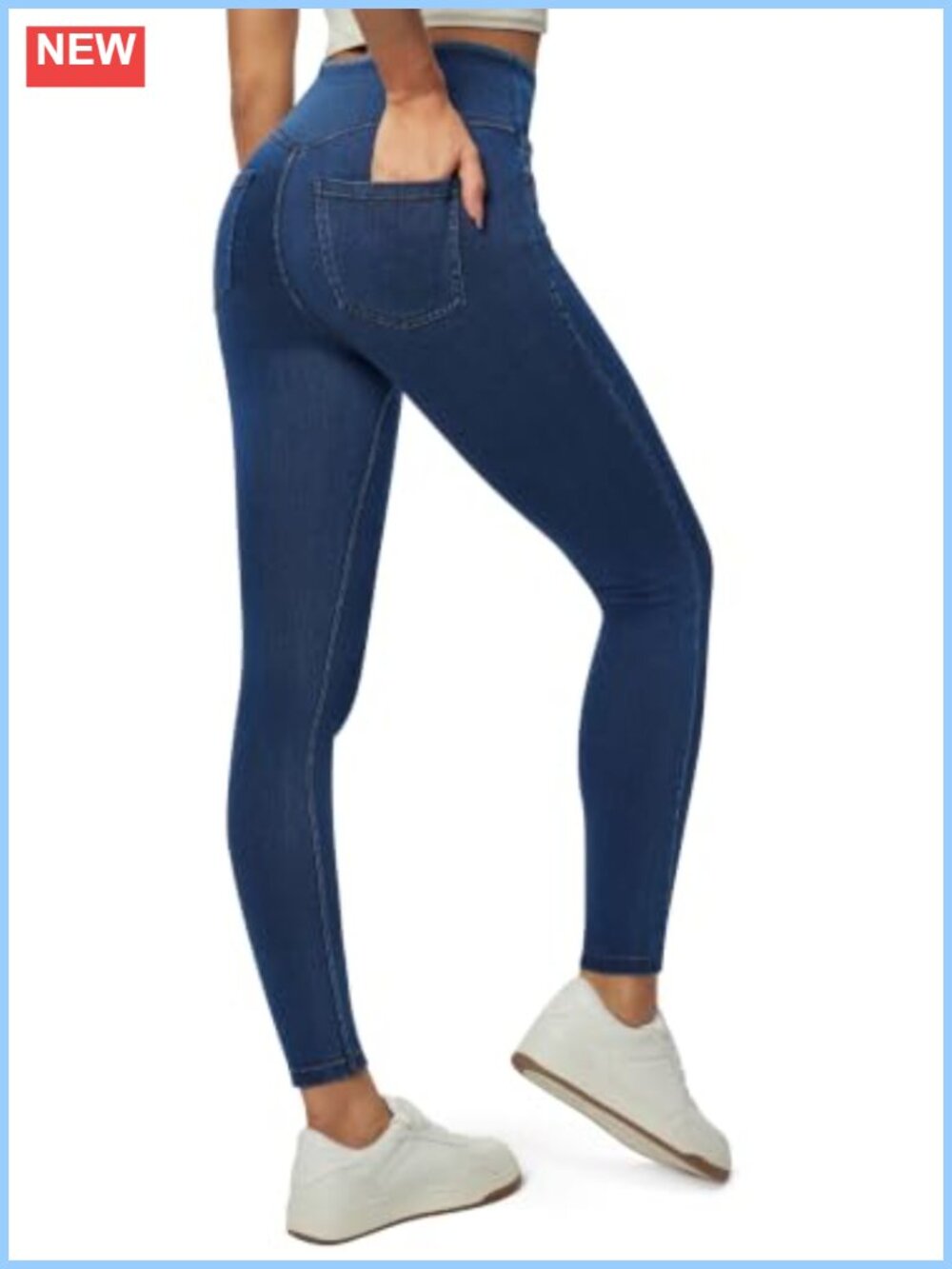 High Waist Stretchy Jeggings for Women with Pockets